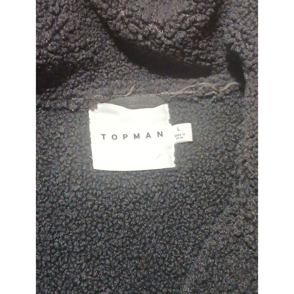 Topman Faux Suede Fleece Lined Long Coat Men's Large Gray - Picture 3 of 9